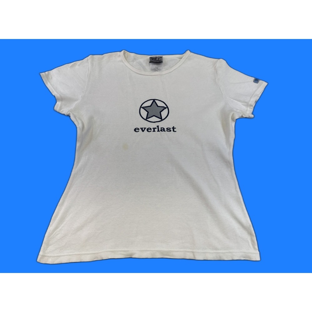 EVERLAST Graphic Tee M M/M White 100% Cotton Crewneck Short Sleeve Sports